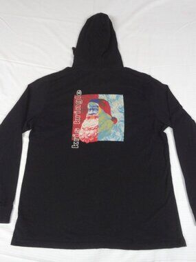 DENIM & FLOWER RICKY SINGH KRIS KRINGLE BLACK LARGE LONG SLEEVE T-SHIRT L822